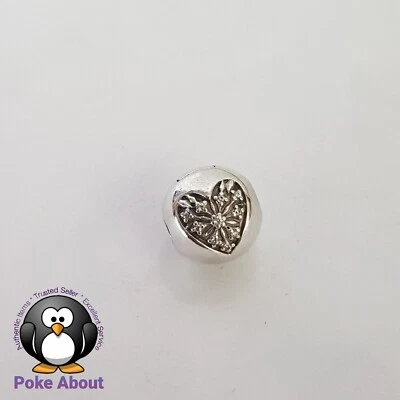Genuine Pandora Heart Of Winter Clip Charm 796388CZ Snowflake Love Icey CZ - Image 1 of 4