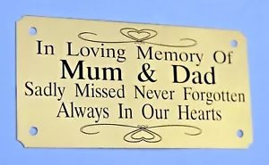 Personalised Bench Memorial Plaque Plate Sign 4X2 Or 5X2 Gold Solid Brass - Picture 1 of 8