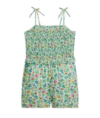 Polo Ralph Lauren Niña Pequeña y Grande Floral Algodón Calado Batista Mameluco Verde Foto 1 de 4