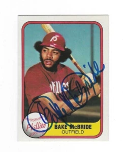 Autogrammierte signierte BAKE McBRIDE Philadelphia Phillies 1981 Fleer Card #9 mit Coa - Bild 1 von 1
