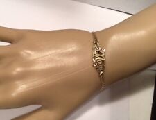 Mom' 10K 2 Tone Gold Bracelet Bismark Chain 6.5 Long 2.1g