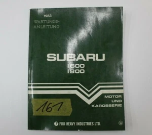Riparazione Manuale + Subaru 1600 1800 + Istruzioni di Manutenzione Motore 1983+ - Foto 1 di 4