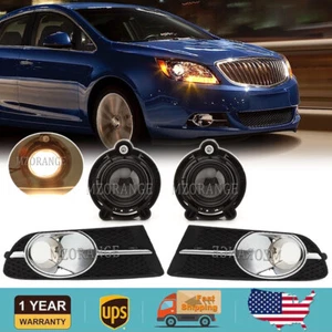 For 2012 13-2017 Buick Verano Bumper Fog Light Fog Lamp w/ Cover Trim Bezel Kit - Foto 1 di 16