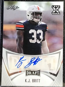KJ Britt 2021 Leaf Draft Auto RC Tampa Bay Bucs LB #BA-KJB MINT - Picture 1 of 4
