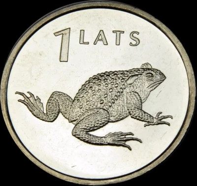 Lettland / Latvia / Latvija - 1 lats. Coin 2010 Toad (circulated). # 044 - Image 1 of 2