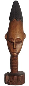 Wooden Carved African Standing Statue, Handcrafted In Ghana 14" Tall - Picture 1 of 6