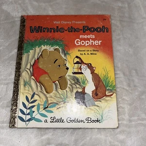 *Vintage Winnie The Pooh Meets Gopher 1965 Used* Little Golden Books - Picture 1 of 9
