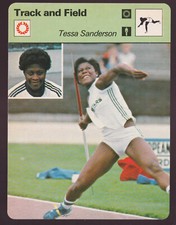 TESSA SANDERSON Jamaica Javelin Track & Field 1979 SPORTSCASTER CARD #70-15A
