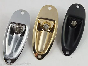 STRATOCASTER JACK PLATE & SOCKET for STRAT Style Guitars - Chrome, Black or Gold - Picture 1 of 8