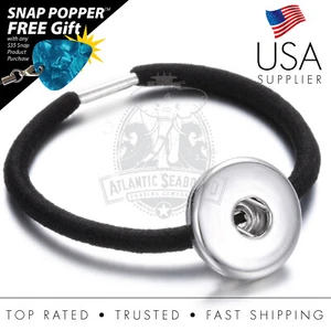Snap Hair Tie, Ponytail Holder Snap Jewelry 18mm - Fits 18-20mm Charms - Picture 1 of 9