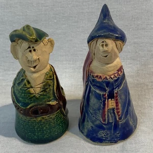 Clay Figure From Wales Set Of Two Robin Hood And Maid Marion 3” Tall Unsigned - Picture 1 of 11
