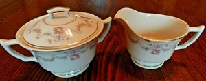 SYRACUSE CHINA OLD IVORY ARCADIA PINK Creamer & Covered Sugar Bowl ONE CHIP - Picture 1 of 5