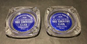 2 Gilbertville Hardwick MA VOX COUNTRY CLUB advertising ashtrays 4”NOS RRstation - Picture 1 of 13