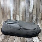 My Slippers Men Size 12 W Gray Leather Moccasin Rubber Sole Cushioned My Pillow
