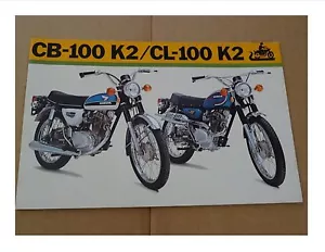 1973 Honda CB100 K2 / CL100 K2 Motorcycle Sales Brochure/ Poster - Literature - Picture 1 of 2