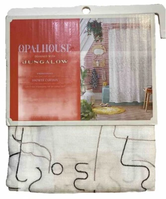 "Cortina de ducha blanca Opalhouse Jungalow In This Together 72"" X 72"" NUEVA" Foto 1 de 4