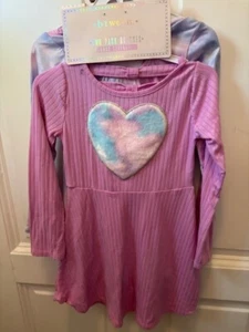 BTween Girls Casual Heart Print Dress Outfit Size 5 set of 2 multicolor - Picture 1 of 2