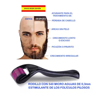 ESTIMULADOR DE CRECIMIENTO DE BARBA, BIGOTES Y CABELLO RODILLO 540 AGUJAS 0,3mm - Imagen 1 de 3
