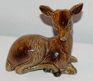 Vintage Hand Painted Ceramic Resting Deer, Made in Brazil - Picture 1 of 5