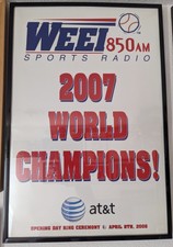 Lot Of 4 Boston Red Sox 2007 World Series Champions WEEI K Signs