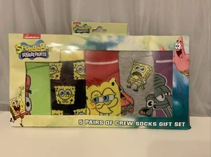 Nickelodeon SpongeBob Squarepants Fun 5 Pack Crew Socks Adult Size 6-12 - Picture 1 of 8