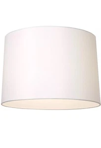 1 Drum Lamp Shade White Medium 15x16x11 Spider with Harp and Finial - Picture 1 of 5
