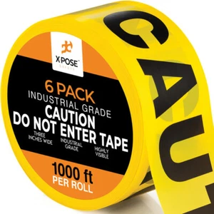 Rollo de cinta de precaución 6 un. - 6 rollos - 1000 pies x 3 pulgadas de ancho cada uno - Imagen 1 de 5