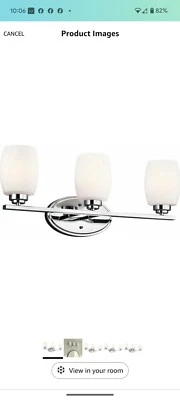 Luz de tocador de baño Kichler 5098 Eileen 3 luces 24" W - cromada Foto 1 de 4