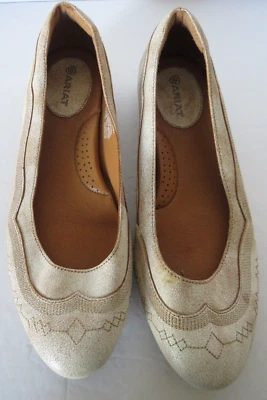 Sapato Feminino Ariat "Dreamer" Estilo Ocidental Tamanho 8B Couro Marfim - Imagem 1 de 4