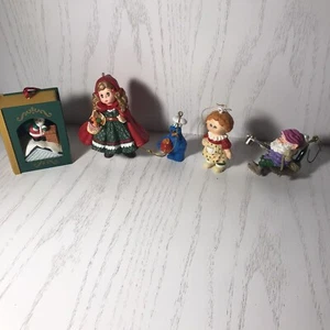set of 6 vintage christmas ornaments Cookie Monster Little Red Riding Hood (d) - Bild 1 von 8