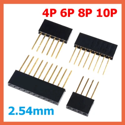 4 6 8 10 pin Header Pins 2.54mm Breakaway Female for Breadboard Single Row 11mm - Image 1 of 4