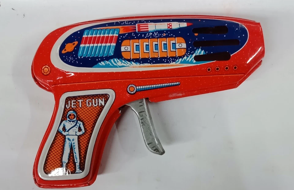 PISTOLA GIOCATTOLO LATTA JET GUN MADE IN JAPAN - Immagine 1 di 1