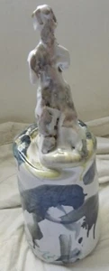 Ernesto TRECCANI (Milano 1920-2009) DAMINA 1987 Scultura ceramica policroma h 47 - Foto 1 di 15