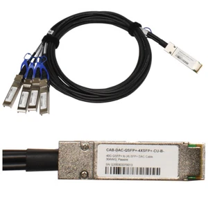Câble de données 3m 40G QSFP+ - 4x 10G SFP + DAC Cable 30AWG passive Breakout PULLTAB - Photo 1/6