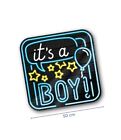 IT'S A BOY! BABY SHOWER NEON LIGHTS CUTOUT PARTY DECORATION - 50CM