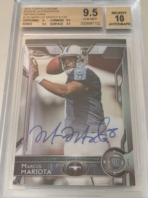 2015 Marcus Mariota Rookie Auto /150  Topps Chrome BGS 9.5 Auto 10 Gem Mint 🏀 - Image 1 of 2