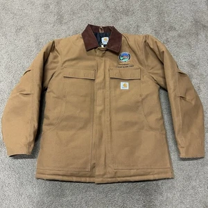 Carhartt Herren Jacke gesteppt gefüttert C003 BRN Größe Medium Logo BNSF Railway - Bild 1 von 9