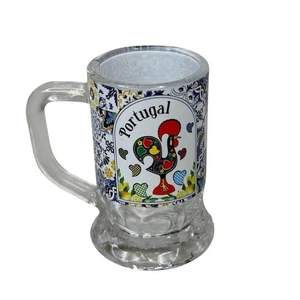 Portugal Souvenir Shot Glass Mini Mug Rooster of Barcelos Azulejo Tile Design - Picture 1 of 5
