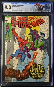 Amazing Spider-Man #97 (1971) Marvel Comics CGC 9.0 WEISSE SEITEN INDIVIDUELLES ETIKETT - Bild 1 von 2