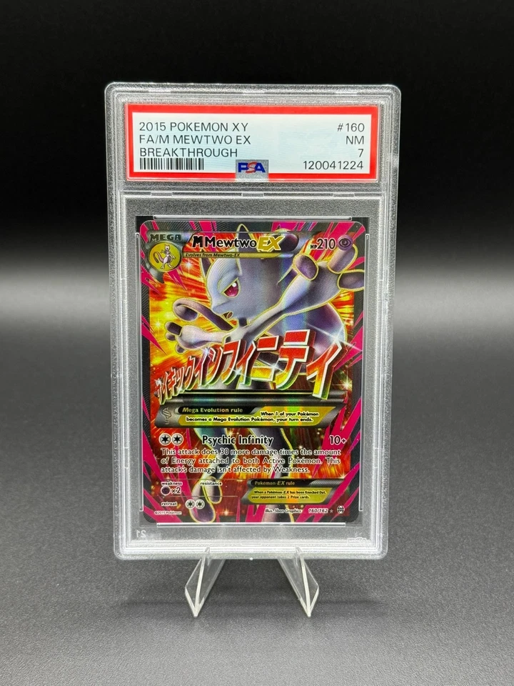 💥M Mewtwo EX Mega Full Art Ultra Rare Holo #160/162 XY Breakthrough PSA 7 NM💥 - Image 1 of 2