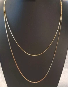 Collana catena 2 fili tono oro vintage  - Foto 1 di 3