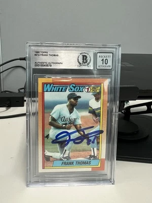 弗兰克·托马斯签名 1990 年 Topps 新秀卡 #414 BAS 认证签名 10 白袜队 — 第 1/2 张图片