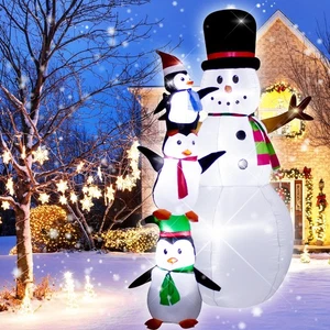8 Foot Christmas Inflatable Snowman Penguin Decoration with LED Lights,Huge B... - Picture 1 of 7