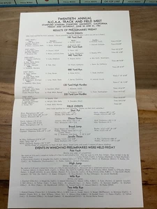 20 Jun 1941 NCAA Track & Field Meet Stanford University PRELIMINARY RESULTS B13 - Picture 1 of 4