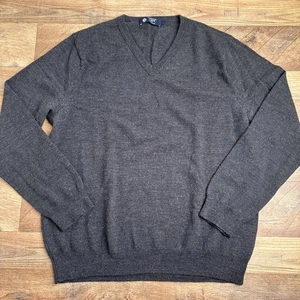 Suéter Pullover J.Crew 100% Lana Merino Cuello en V Gris Para Hombre Talla Grande - Imagen 1 de 8