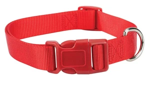 Lässiges Hundehalsband Hunde groß 18-26 Zoll breit Nylon - Tomatenrot - Bild 1 von 3