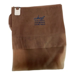 HANES LUCIDA CALZE NYLON SENZA CUCITURE 15 DENARI TAGLIA 8 1/2 MEDIUM VINTAGE 1 PR - Foto 1 di 3