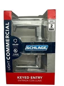 Schlage Elan Türdrücker gleichschließend Einstieg Satin Chrom F51CS V ELA 626 NEU - Bild 1 von 6