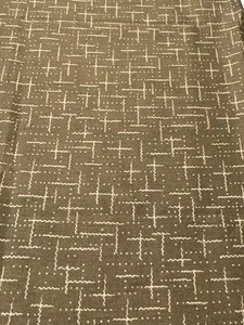 Brown Geometric Pattern Cotton Fabric 17"x17" Quilting - Picture 1 of 5
