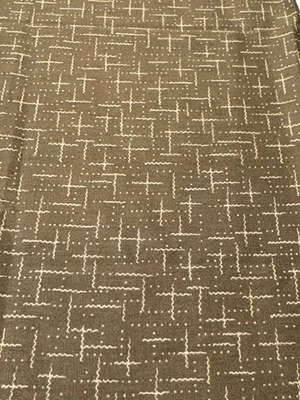 Brown Geometric Pattern Cotton Fabric 17"x17" Quilting - Image 1 of 4